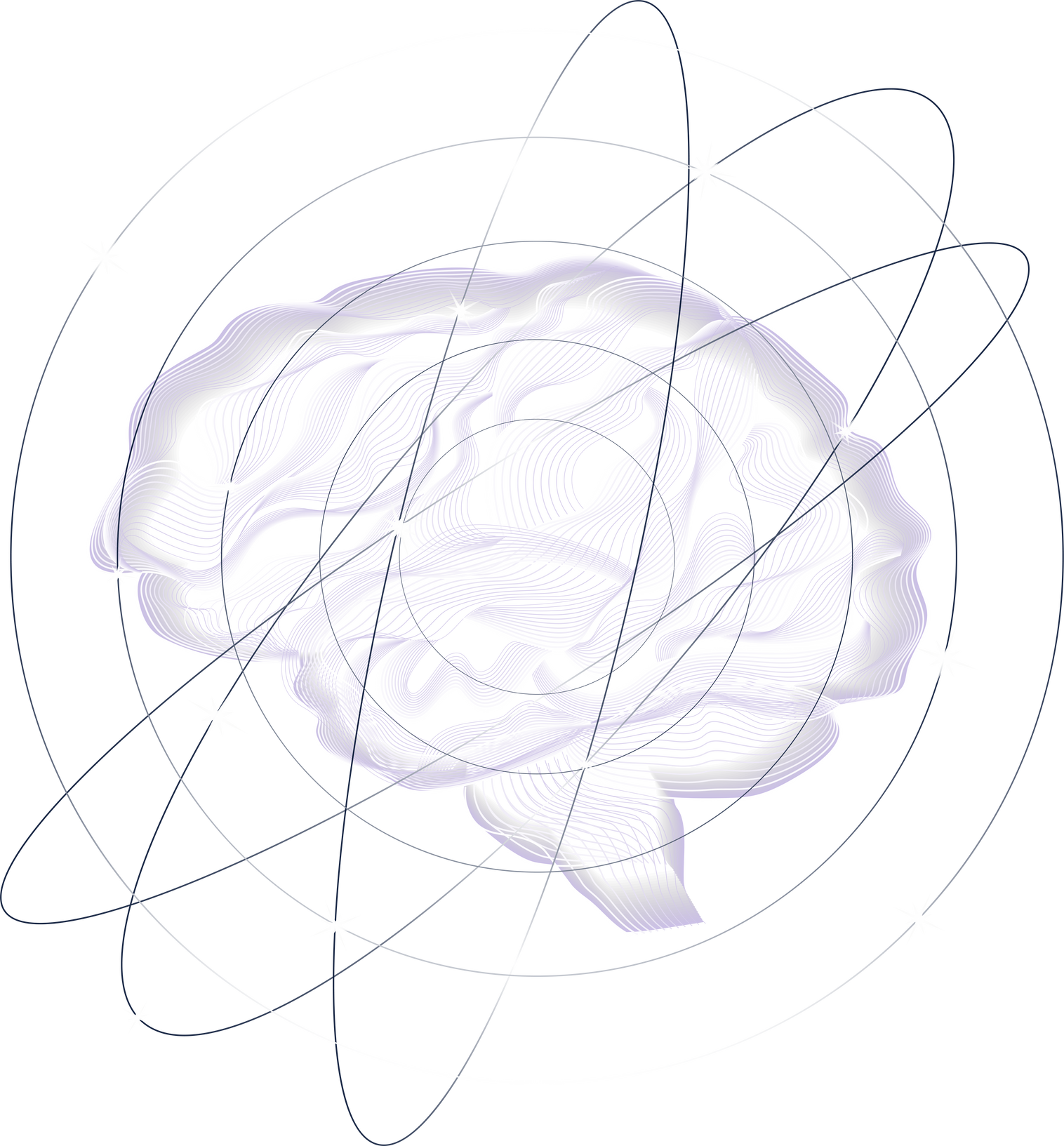 Brain with Orbit Illustration